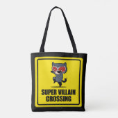 Chibi Catwoman Super Villain Crossing Sign Tote Bag (Achterkant)