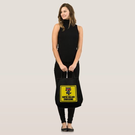 Chibi Catwoman Super Villain Crossing Sign Tote Bag (Voorkant (model))