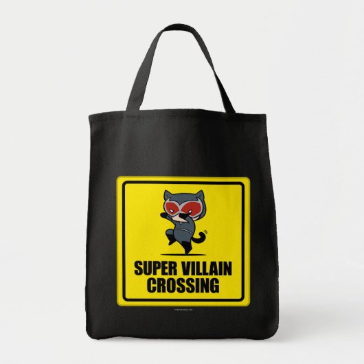 Chibi Catwoman Super Villain Crossing Sign Tote Bag (Voorkant)