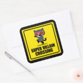 Chibi Catwoman Super Villain Crossing Sign Vierkante Sticker (Envelop)