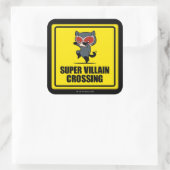 Chibi Catwoman Super Villain Crossing Sign Vierkante Sticker (Tas)