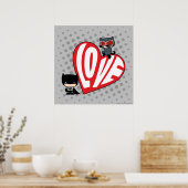 Chibi Catwoman valt Batman aan 2 Poster (Keuken)