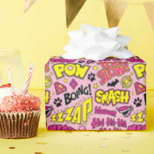 Chibi Comic Phrases en Logos Pattern Cadeaupapier