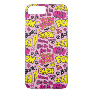 Chibi Comic Phrases en Logos Pattern iPhone 8/7 Plus Hoesje