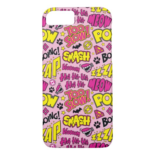 Chibi Comic Phrases en Logos Pattern Case-Mate iPhone Case (Achterkant)