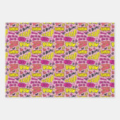Chibi Comic Phrases en Logos Pattern Inpakpapier Vel (Voorkant 3)