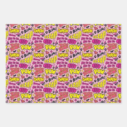 Chibi Comic Phrases en Logos Pattern Inpakpapier Vel (Voorkant)