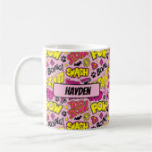 Chibi Comic Phrases en Logos Pattern Koffiemok (Links)