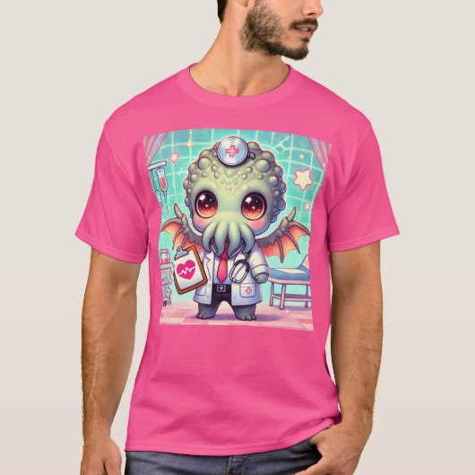 Chibi Cthulhu, de Schattige kosmische dokter T-shirt (Voorkant)