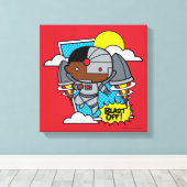 Chibi Cyborg Blast Off Canvas Afdruk (Insitu (Houten vloer))