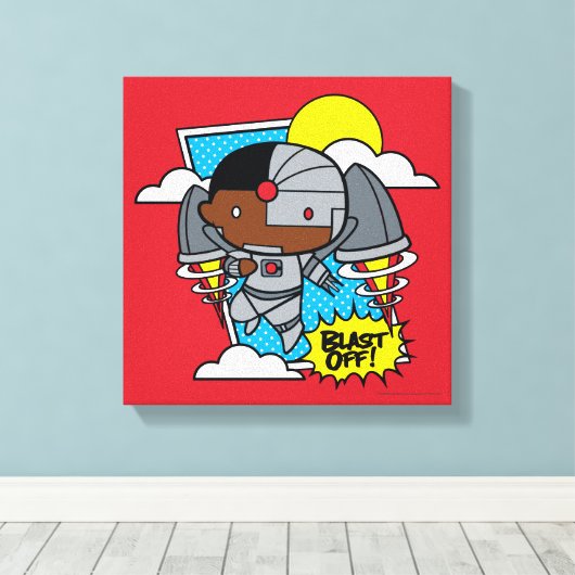 Chibi Cyborg Blast Off Canvas Afdruk (Insitu (Houten vloer))