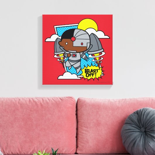 Chibi Cyborg Blast Off Canvas Afdruk (Insitu (Woonkamer))