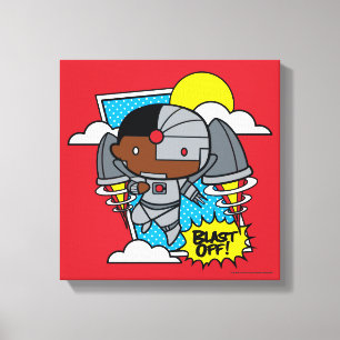 Chibi Cyborg Blast Off Canvas Afdruk