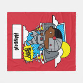 Chibi Cyborg Blast Off Fleece Deken (Voorkant (Horizontaal))