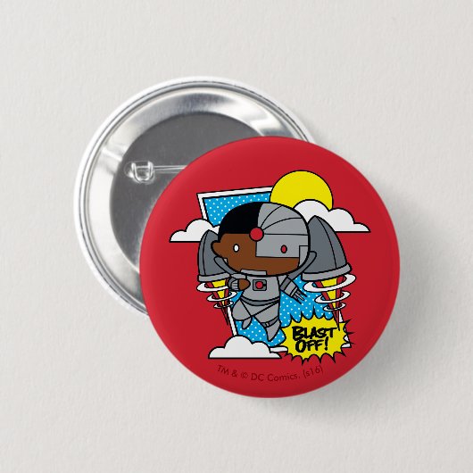 Chibi Cyborg Blast Off Ronde Button 5,7 Cm (Voorkant /achterkant)