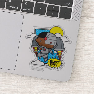 Chibi Cyborg Blast Off Sticker