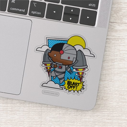 Chibi Cyborg Blast Off Sticker (Detail)