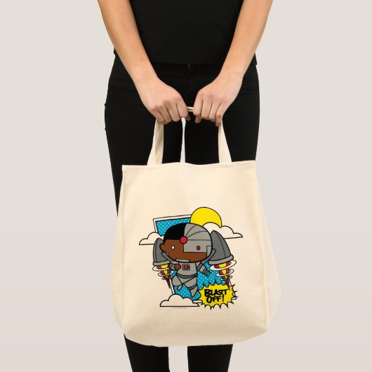Chibi Cyborg Blast Off Tote Bag (Voorkant (product))