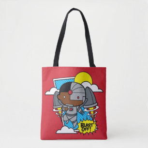 Chibi Cyborg Blast Off Tote Bag
