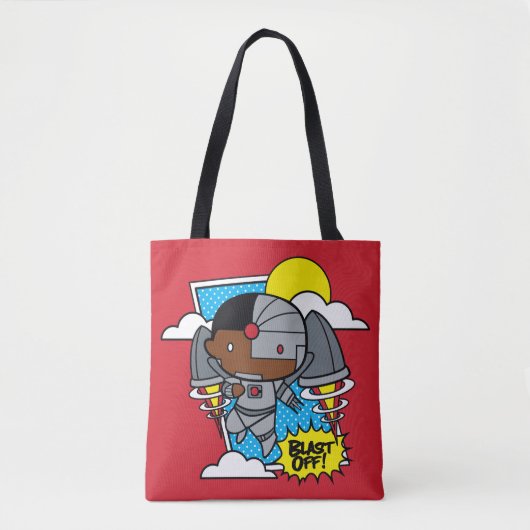 Chibi Cyborg Blast Off Tote Bag (Voorkant)