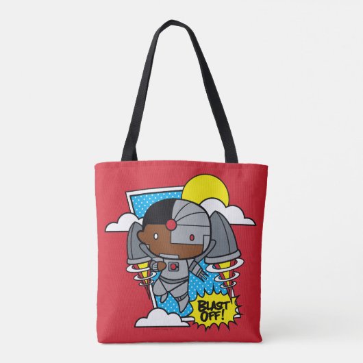 Chibi Cyborg Blast Off Tote Bag (Achterkant)