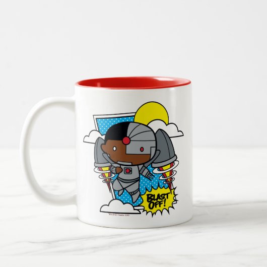 Chibi Cyborg Blast Off Tweekleurige Koffiemok (Links)
