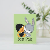 Chibi DAFFY DUCK™ EN BUGS BUNNY™ Briefkaart (Staand voorkant)