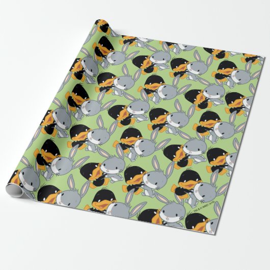 Chibi DAFFY DUCK™ EN BUGS BUNNY™ Cadeaupapier (Uitgerold)