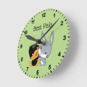 Chibi DAFFY DUCK™ EN BUGS BUNNY™ Ronde Klok (Hoek)