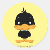 Chibi DAFFY DUCK™ Ronde Sticker (Voorkant)