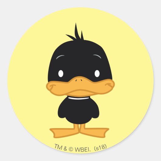Chibi DAFFY DUCK™ Ronde Sticker (Voorkant)