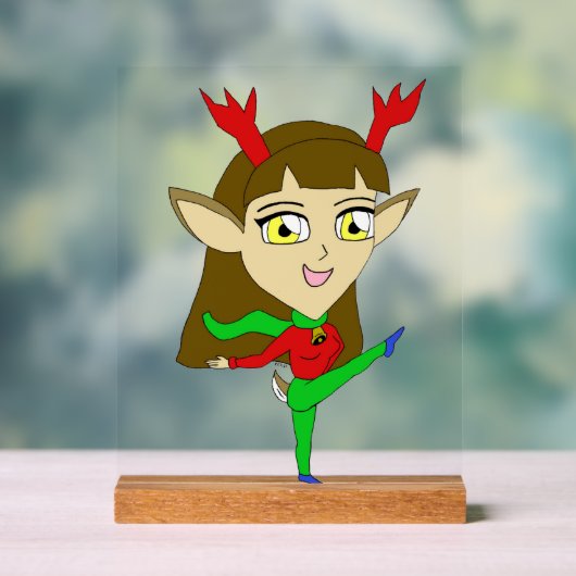 chibi-danseres rendiermeisje acryl bord (Neutraal)
