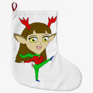 chibi-danseres rendiermeisje grote kerstsok
