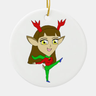 chibi-danseres rendiermeisje keramisch ornament