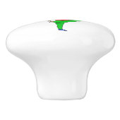 chibi-danseres rendiermeisje keramische knop (Zijkant)