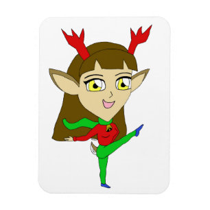 chibi-danseres rendiermeisje magneet