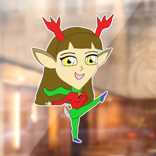 chibi-danseres rendiermeisje raamsticker (Vel 2)