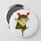 chibi-danseres rendiermeisje ronde button 4,0 cm (Voorkant /achterkant)