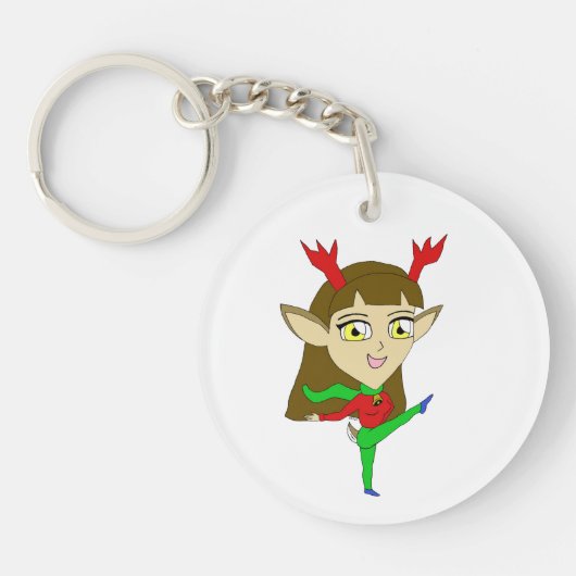 chibi-danseres rendiermeisje sleutelhanger (Voorkant)