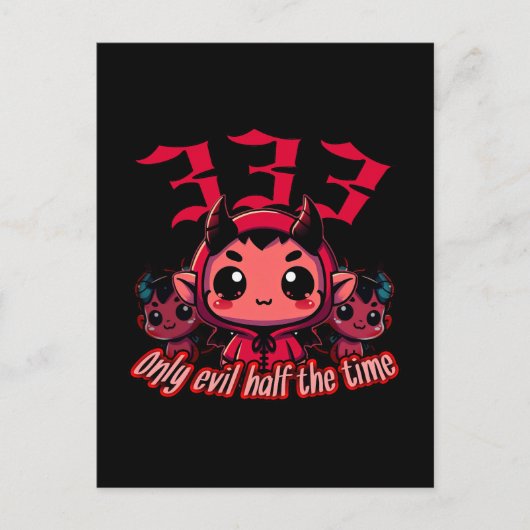 Chibi Devil - 333 Alleen kwaad de helft van de tij Briefkaart (Voorkant)