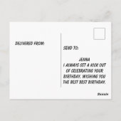 Chibi die verjaardagstaart trappen briefkaart (Achterkant)