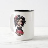 Chibi Doll 01 Tweekleurige Koffiemok (Voorkant links)