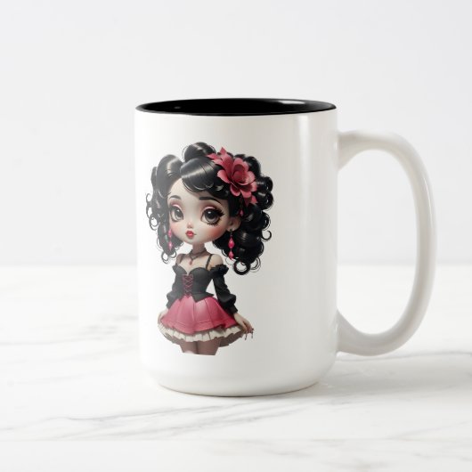 Chibi Doll 01 Tweekleurige Koffiemok (Rechts)