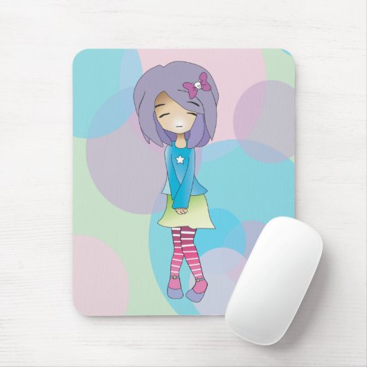 Chibi Dot Girl Muismat (Met muis)