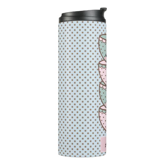 Chibi Dotty Teacup Stack Pink en Blue Thermosbeker (Gedraaid links)
