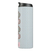 Chibi Dotty Teacup Stack Pink en Blue Thermosbeker (Geroteerd rechts)