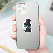Chibi Dragon in een top-hoed Sticker (Telefoon)