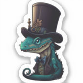 Chibi Dragon in een top-hoed Sticker (Voorkant)