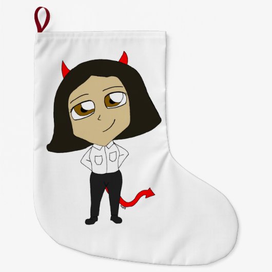 chibi-duivel grote kerstsok (Voorkant)