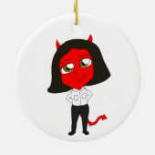 chibi-duivel keramisch ornament (Achterkant)